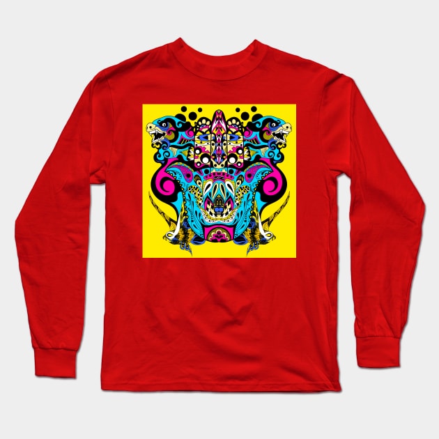 the titans pattern in mandala ecopop art Long Sleeve T-Shirt by jorge_lebeau